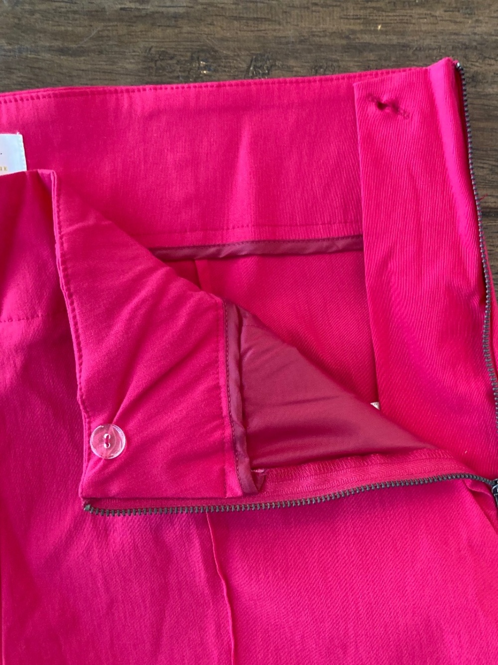 Anthropologie Maeve Wide Leg Pants Womens 14 Stretch Side Zip Hot Pink - Picture 5 of 9